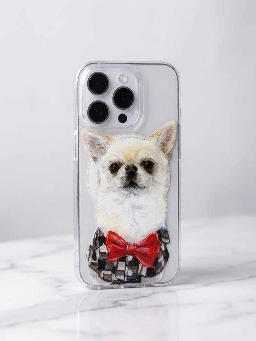 Custom Pet Portrait Phone Case - Hand-Painted Dog & Cat Phone Cover