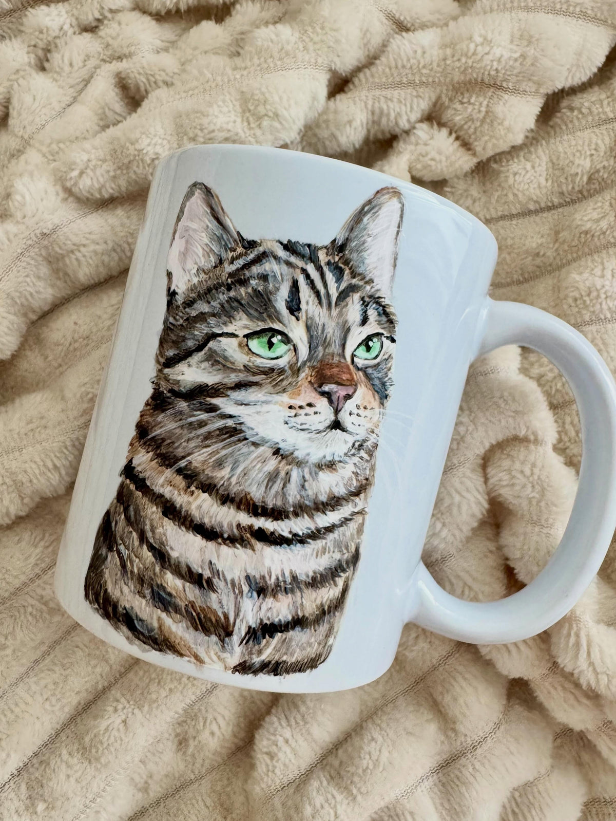 Custom Pet Portrait Mug - Hand-Painted Dog & Cat Ceramic Coffee Cup