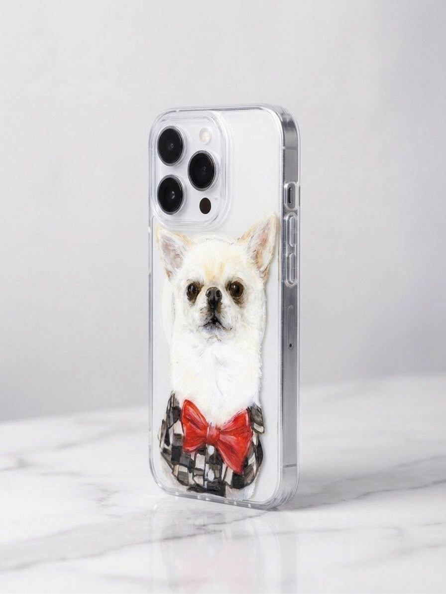 Custom Pet Portrait Phone Case - Hand-Painted Dog & Cat Phone Cover