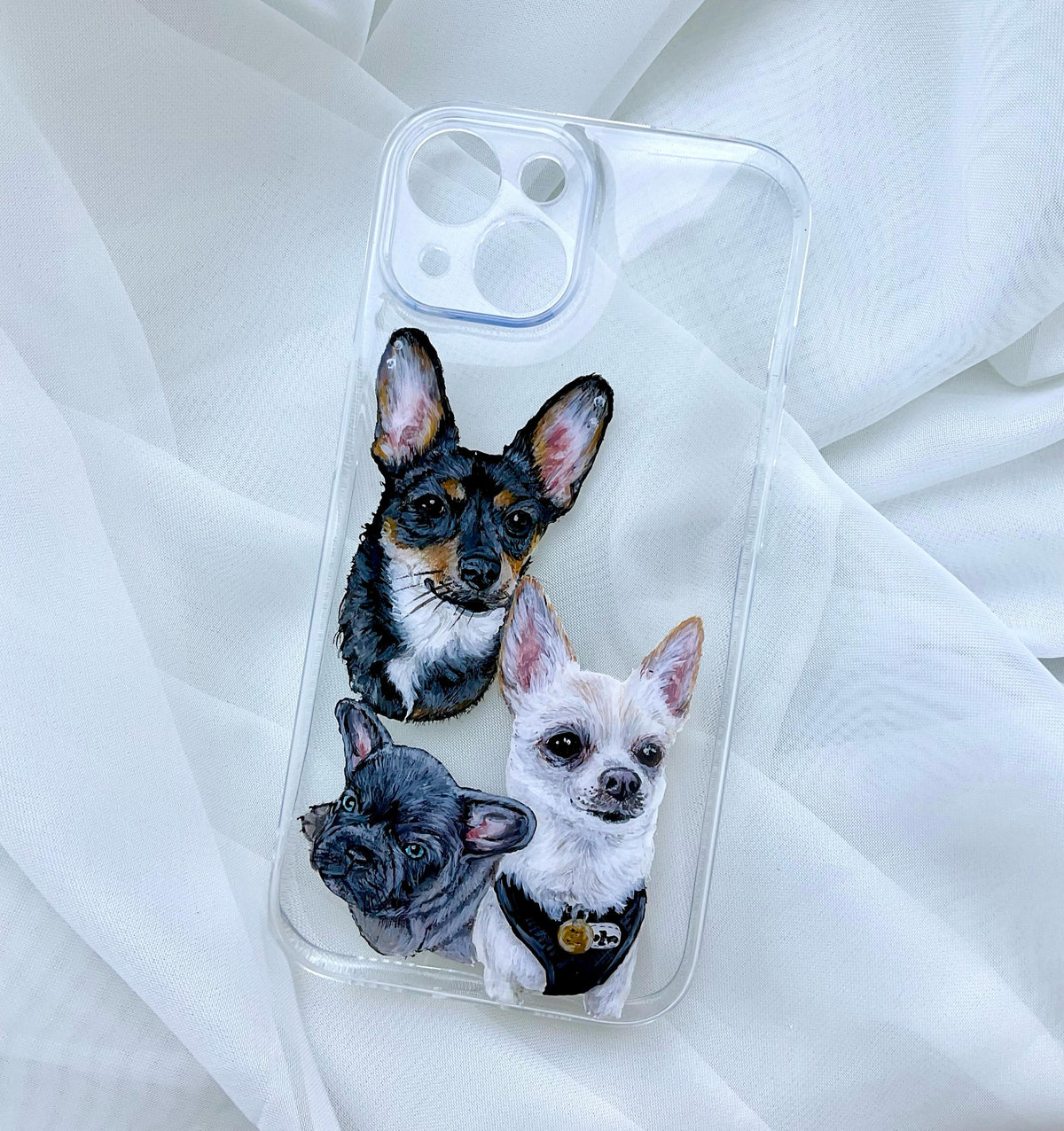 Custom Pet Portrait Phone Case - Hand-Painted Dog & Cat Phone Cover